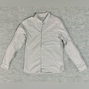 AllSaints Men's Long Sleeve Light Gray Button Up Shirt Size Medium